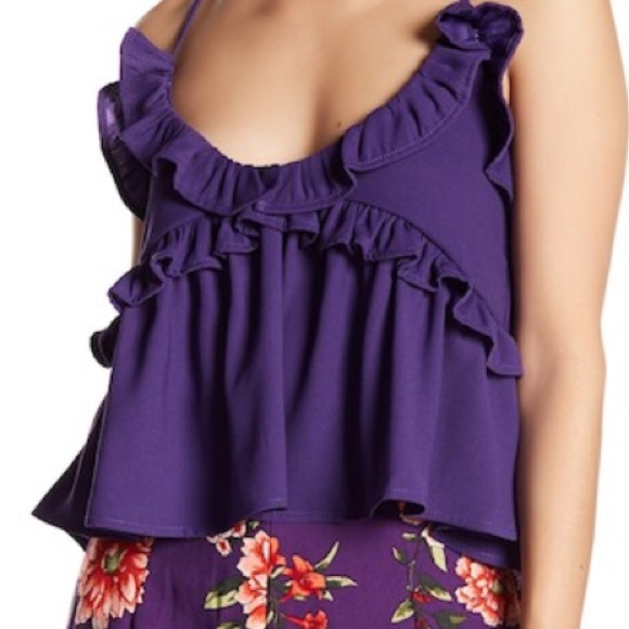 Romeo & Juliet purple ruffle babydoll strappy top - Picture 6 of 7